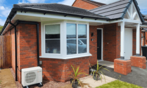 Bungalow with an AC condenser outside