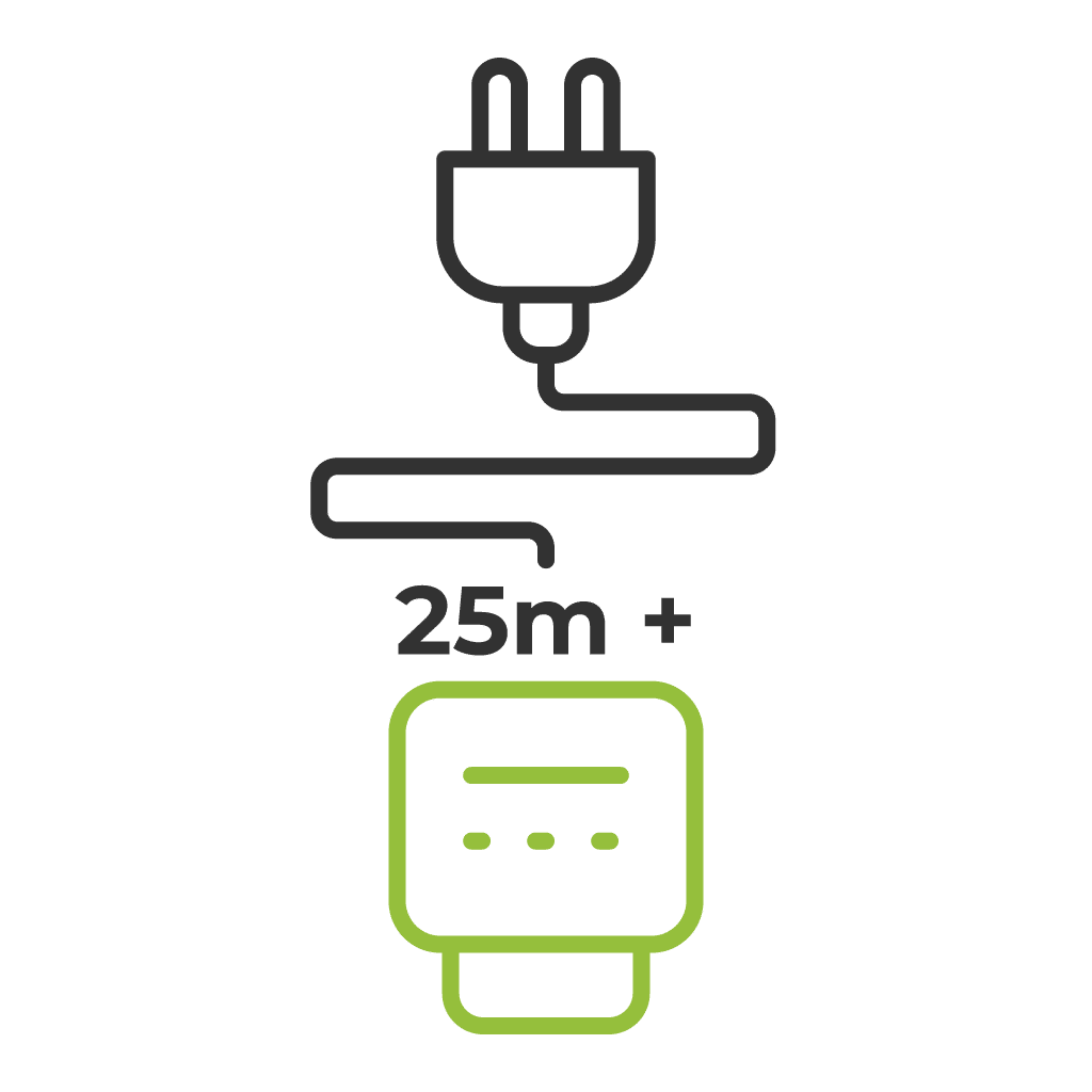 25M+ Distance between charger and fuse board